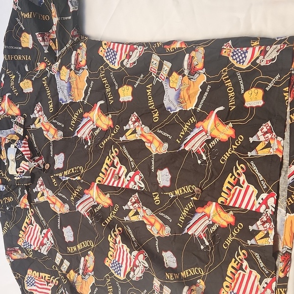 Route 66 Themed Black Button Up Shirt - Picture 5 of 5